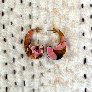 J. Crew Bauble Acrylic Pink Tortoise Earrings